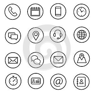 Set of web icon vector. Contact us illustration sign collection.