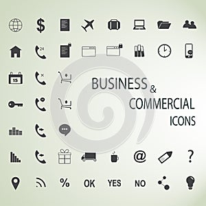 Set of web icons for business, finance and communication.