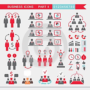Set of web icons for business finance office communication