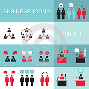 Set of web icons for business, finance, office, communication, human resources