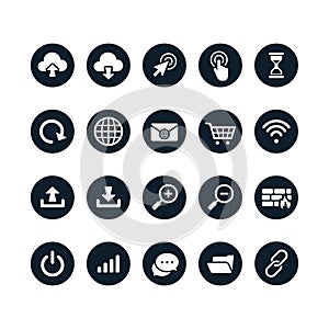 Set of web icons. Vector illustration decorative design