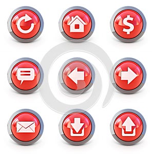 Set of web interface 3d buttons