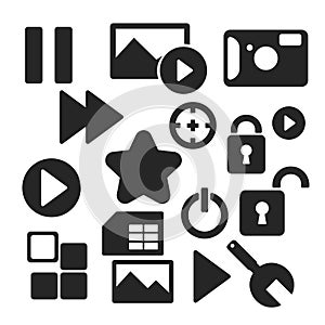 Set of web and mobile icons. Vector.