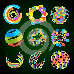 Set of web multicolor icons.