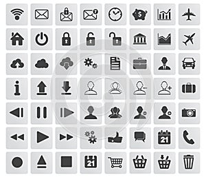 Set of web, multimedia and business icons