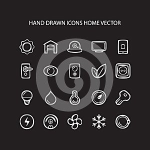 Set of web thin lines icons home illustration