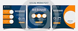 Set webinar social media post template concept design. online marketing promotion banner design vector i