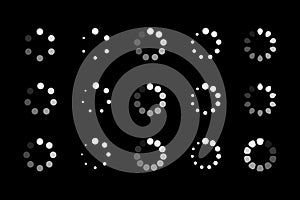 Set of website loading icon. Circle buffer loader or preloader. Download or upload status icon. Vector illustration