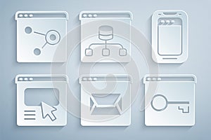 Set Website and mail, Mobile phone, UI or UX design, Secure your with HTTPS, SSL, Server, Data and Browser window icon