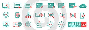 Set of Website Program. Solid icon simple style.