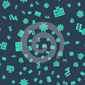 Set Website statistic, UI or UX design, Sketchbook album and Front end development on seamless pattern. Vector