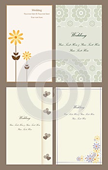 Set wedding invitation cards