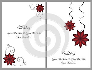 Set wedding invitation cards