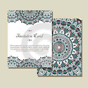 Set of wedding invitations. Wedding cards template with individual concept. Design for invitation, thank you card, save