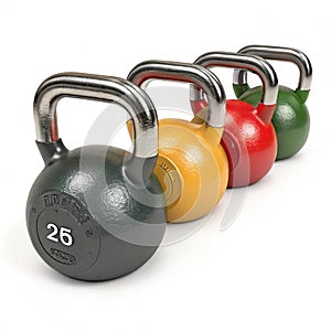 A set of weights 3D rendered design photo