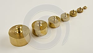 Set of weights made from brass