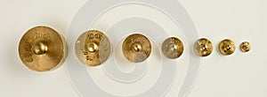 Set of weights made from brass