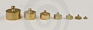 Set of weights made from brass