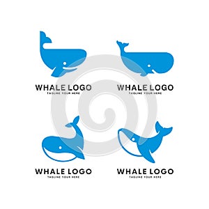 Set of whale species logo Vector illustration
