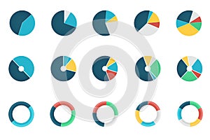 Set of wheel chart icons