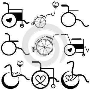 Set of Wheelchair. Vector wheelchair icon. Attractive and Beautifully or Faithfully Designed Wheelchair Icon. Wheelchair, handicap