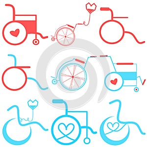 Set of Wheelchair. Vector wheelchair icon. Attractive and Beautifully or Faithfully Designed Wheelchair Icon. Wheelchair, handicap