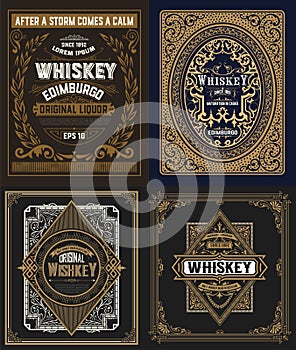 Set Whiskey labes. photo