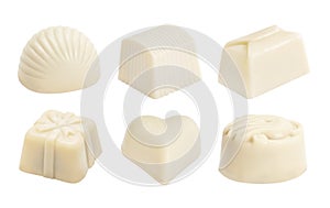 Set of white chocolate candie