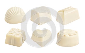 Set of white chocolate candie photo