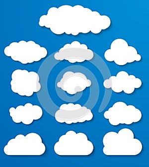 white clouds on a blue background