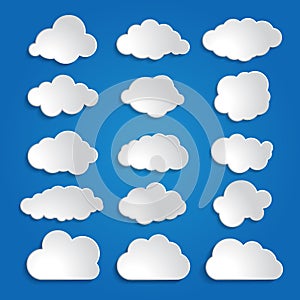 white clouds on a blue sky background
