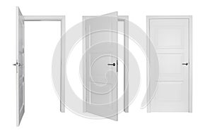 Set of white doors photo