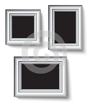 Set of white frames isolated on white background