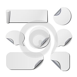 Set of White Isolated Stickers