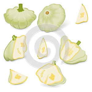 Set of White Patty Pan squash or Scallop