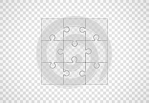 Set of white puzzles, vector