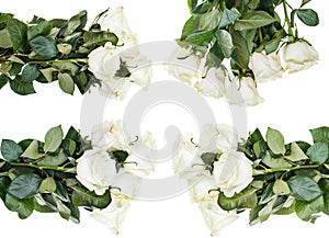 Un impostato composto da bianco mazzi di fiori 
