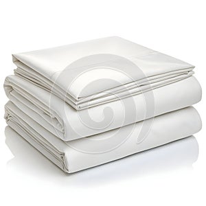 Set of white sheets isolated on white background
