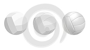 Set white sports volleyball balls, vector.