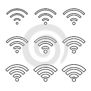 Set of Wi-fi internet symbol, wifi free signal vector illustration, wireless mobile icon, wi fi free