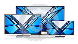 Set of widescreen TV displays