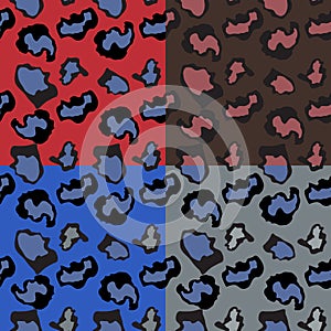 Set of wild Animal seamless patterns