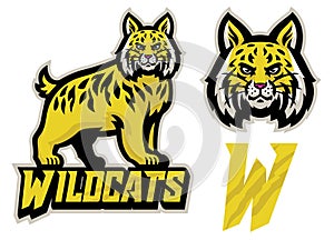 Set of wildcat mascot