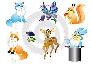 Set of the wildlifes cartoon