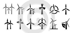 Set of wind turbine - vector