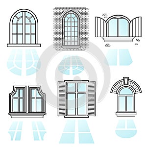 A set of windows vector2