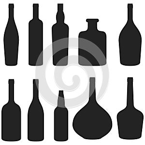 Set of wine bottles