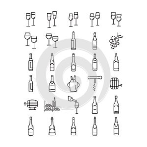 set of wine icons. Vector illustration decorative design