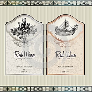 Set of wine labels