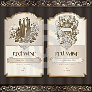 Set of wine labels